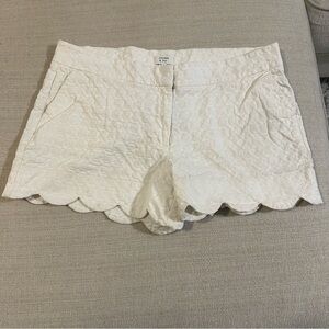 Crown & Ivy High Waist White Scalloped Shorts